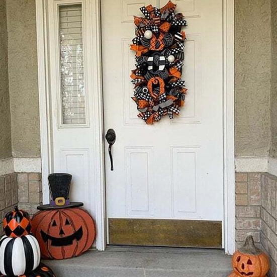 Halloween Swag Wreath Fall Garland Front Door Hanging Porch Sign Wreath for Home Holiday Decor