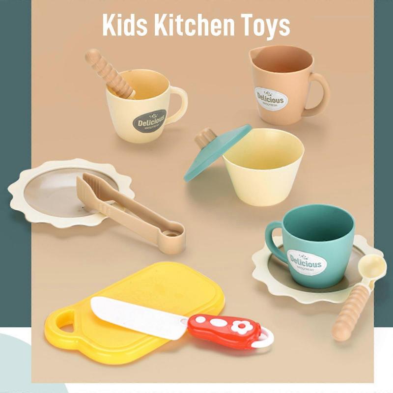 Kitchen Toys For Kids Cooking Bread Simulation Food Coffee Cake ABS Multicolor Vegetable Cutting 1 Set Gift Pretend Play