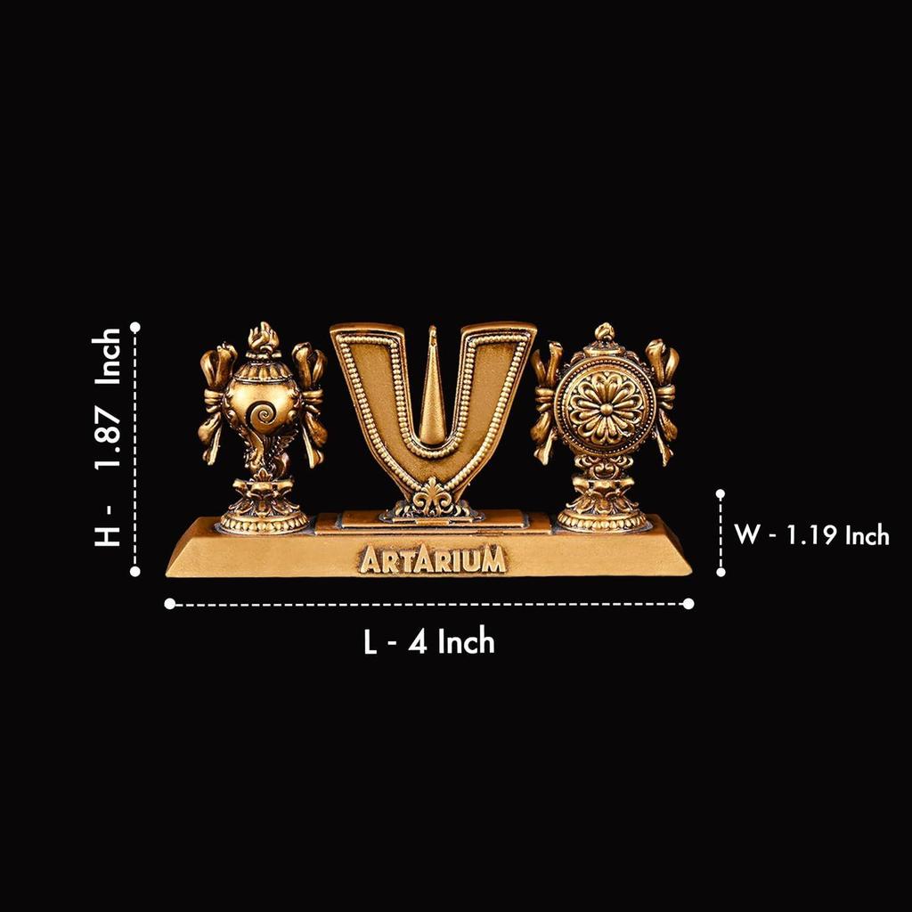 Vaishnav Tilak Sankh Chakra Tilak of Lord Vishnu for Home Temple & Office Material- Resin & Marble Dust