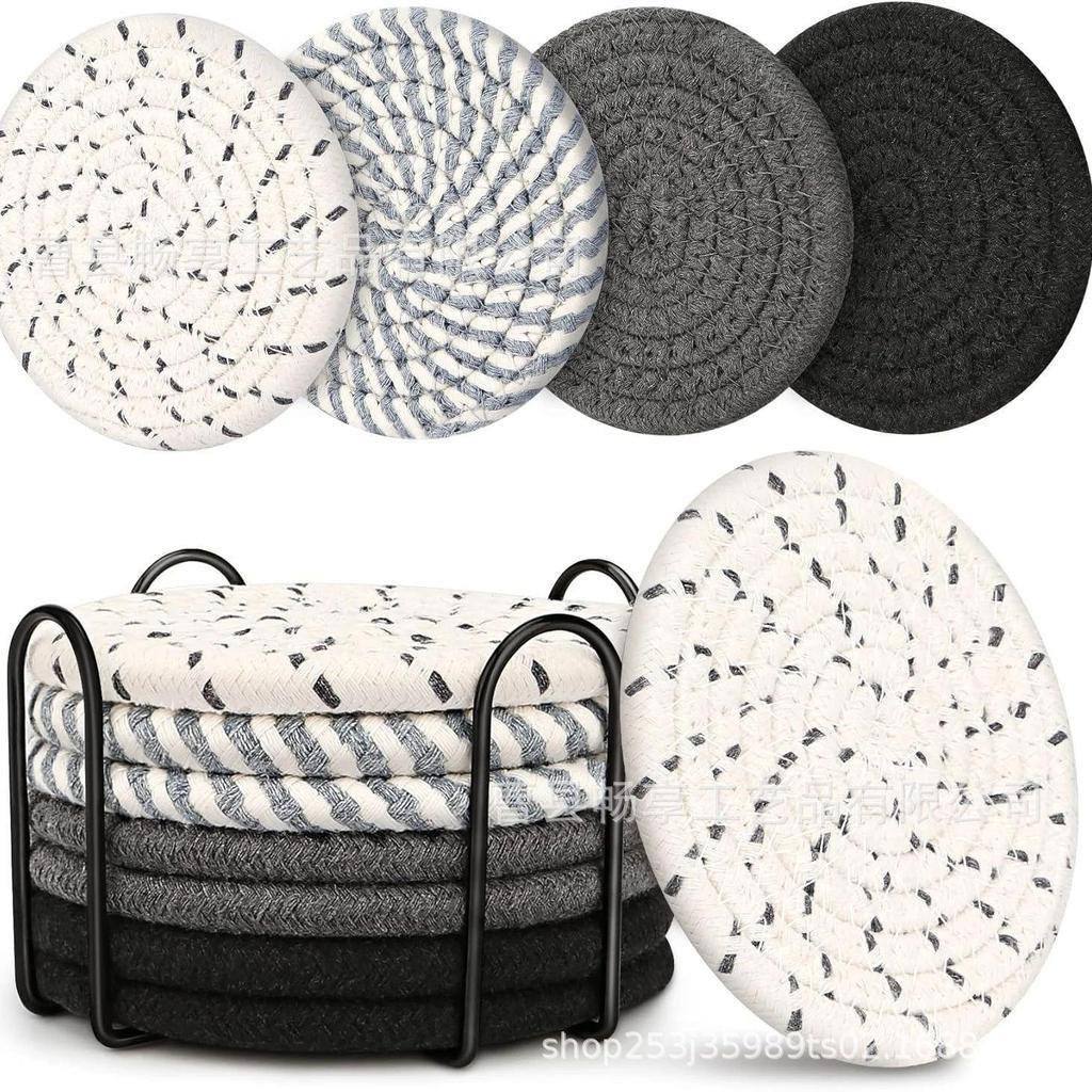 Nordic Cotton Rope Woven Placemat: Round Heat-Resistant Insulation Pad for Kitchen or Dining Table