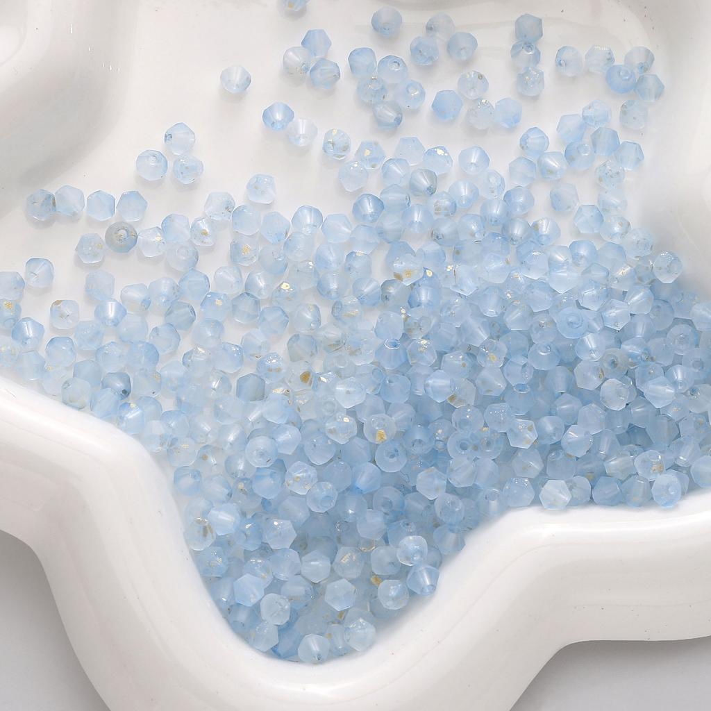 4mm Double Pointed Faceted Frosted Glass Beads DIY Handmade Creative Beading Loose Beads Bracelet Cell Phone Chain Accessories Lovely Colour