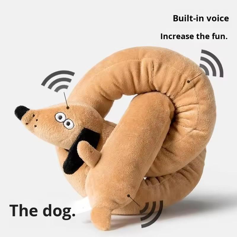 

Realistic Long Weiner Dog Plush Toy Squeaky Flexible Dachshund Doll Interactive Tug Of War Toy For Pets Ideal Gift For Pet