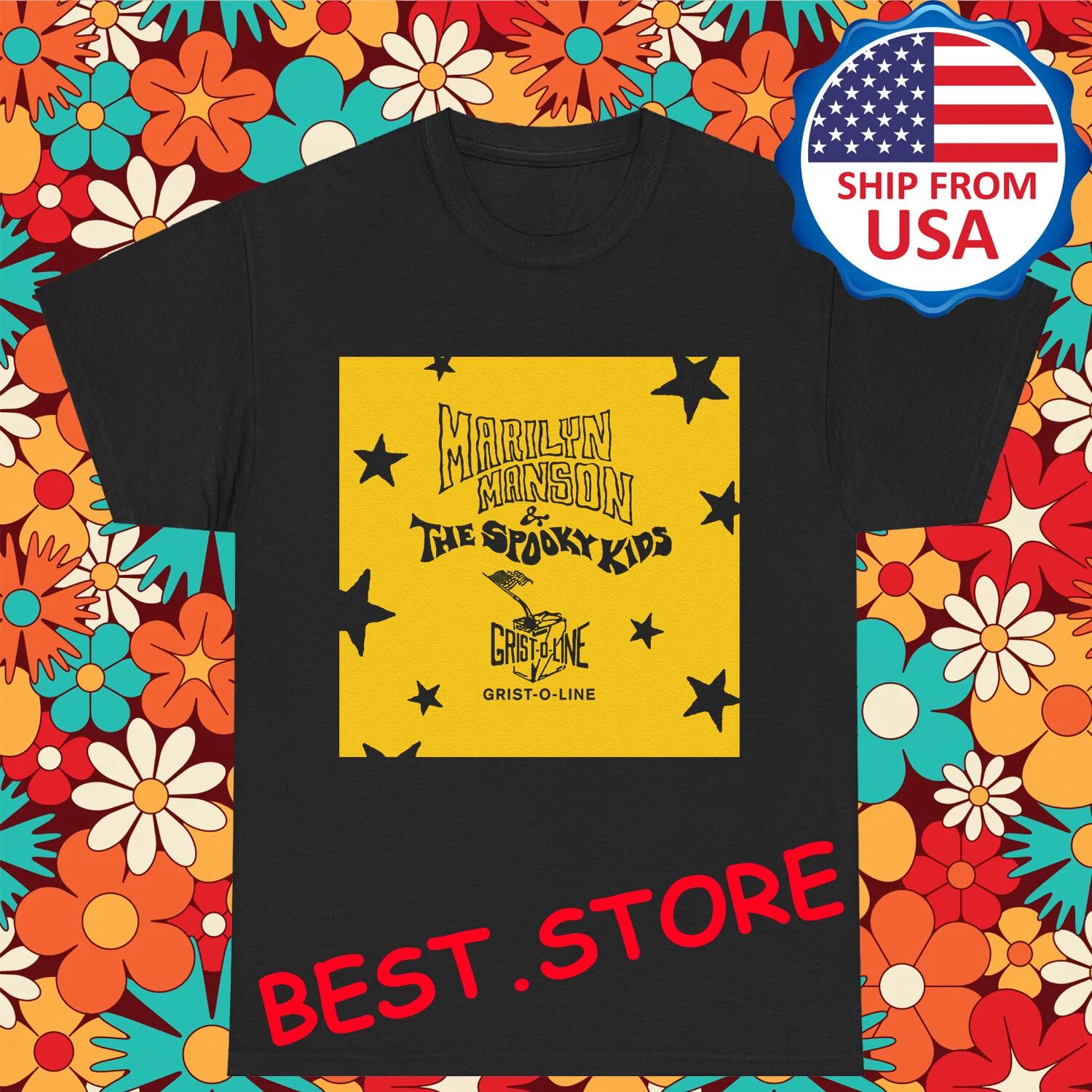 Marilyn Manson Grist O Line Men s Black Size S-5XL L