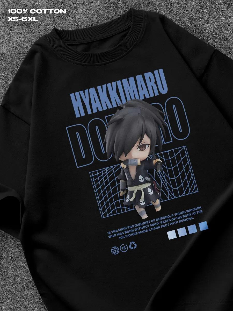 

Футболка Dororo аниме Мужская футболка Женские футболки с принтом букв Футболка с коротким рукавом Повседневная уличная футболка Топ S
