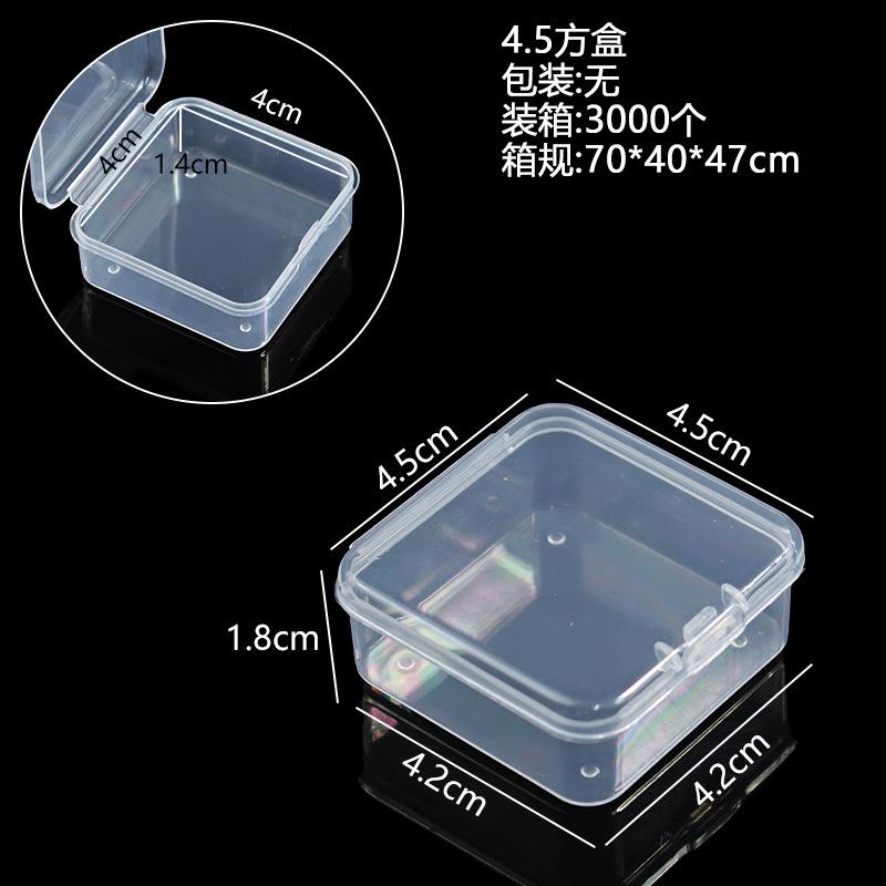 1 Piece Square PP Plastic Box Rectangular Storage Transparent Flip Cover Storage Parts Multifunctional Product Jewelry Packaging