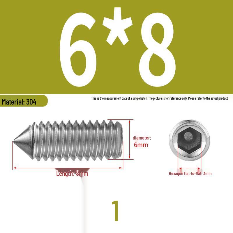 12.9 Edelstahl 304 Innensechskant Kegelspitze Gewindestift M2/M3