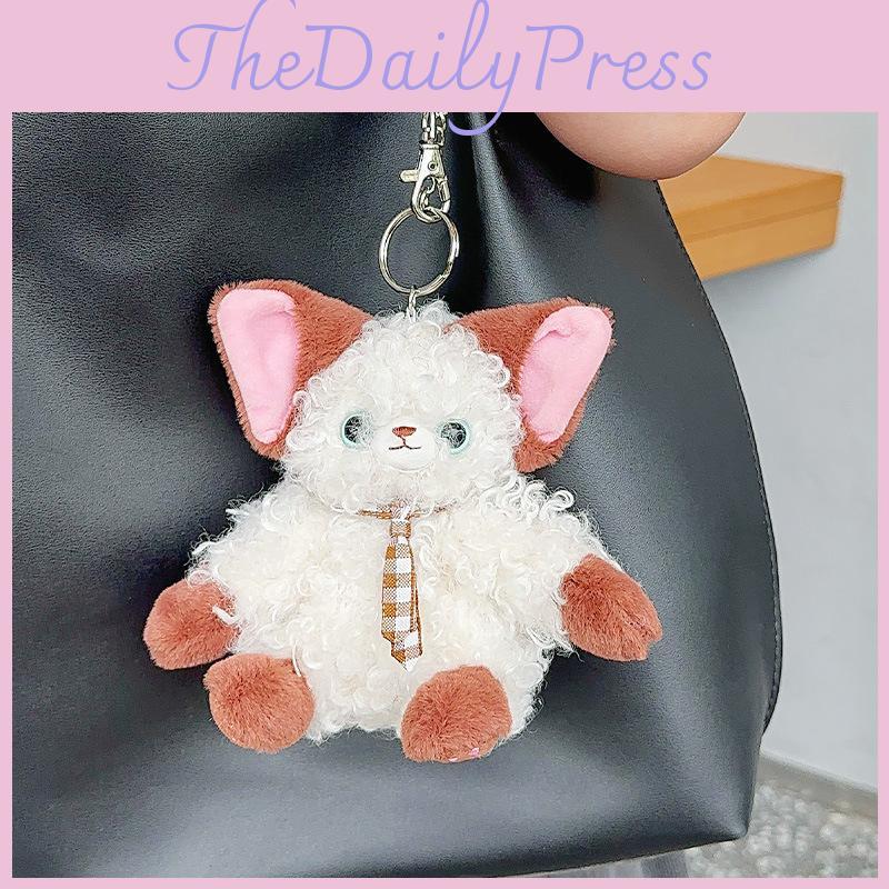 Plush Fun Devon Rex Cat Keychain Whimsical Bag Charm Accessory For Cat Lovers