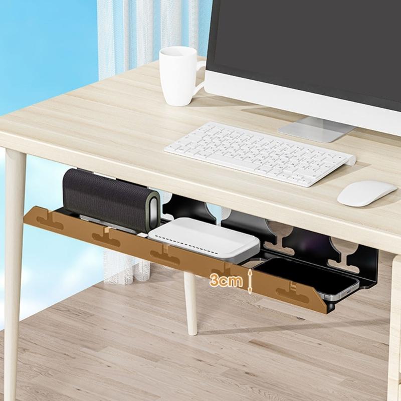 Home Office Kabelmanagement Schreibtischschale Vielseitige Schreibtisch-Kabelwanne Wandmontierter Kabelhalter Untertisch-Kabelbox