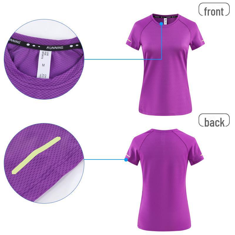 Unisex Quick-Dry Mesh Running T-Shirt with Reflective Design