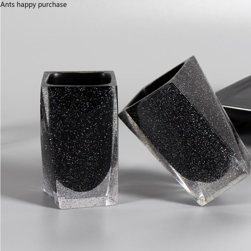 Bathroom Five Piece Set Resin Wash Set Bathroom Toiletries Lotion Bottle Mouthwash Cup Toothbrush Holder Soap Dish Storage Tray