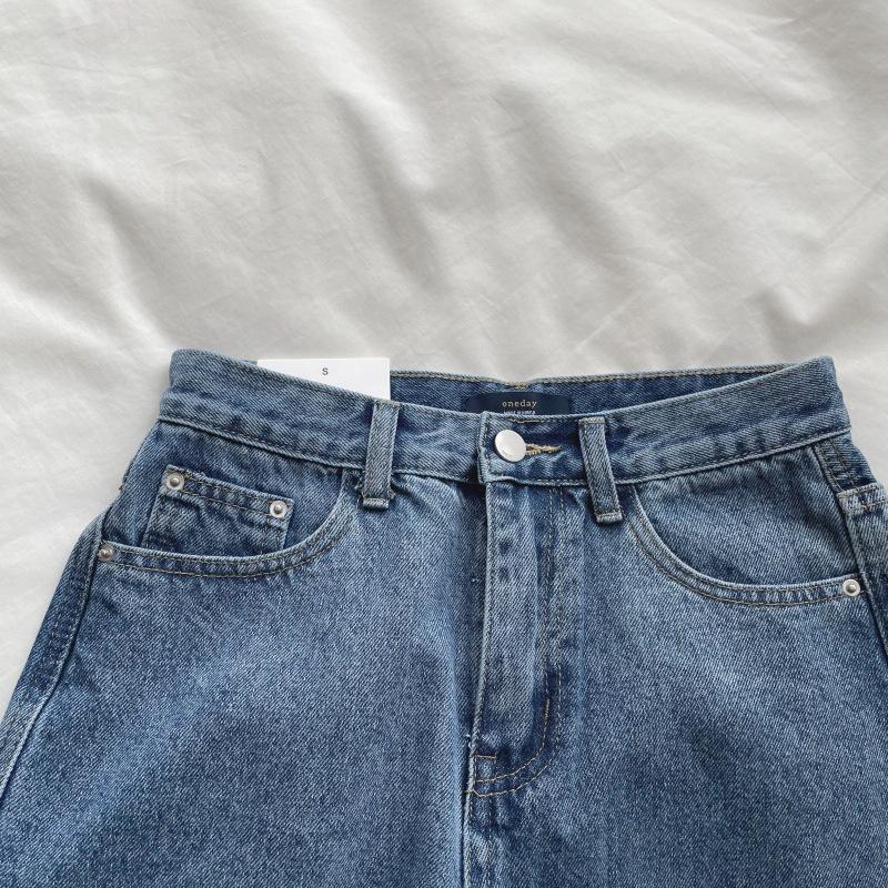 Retro Wide Leg Women's Denim Shorts Summer High Waist Loose Straight Leg Shorts Casual Shorts