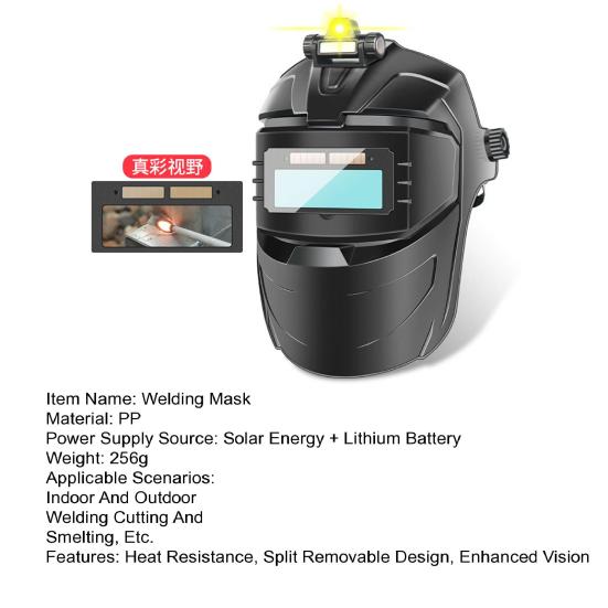 Electric Welding Mask Solar Powered Auto Darkening Helmet Multifunctional Welding