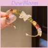 Fashion Butterfly Jewelry Bracelet With Zircon Stones For Elegant Women