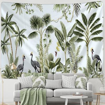 Arazzo Pianta e Animale Tropicale da Appendere alla Parete Paesaggio Misterioso Psichedelico Estetica Stanza Soggiorno Decorazione Murale