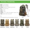 50L Molle Camo Tático Militar Do Exército Mochila À Prova D 'Água Caminhadas Caça Turista Esporte Ao Ar Livre Bolsa