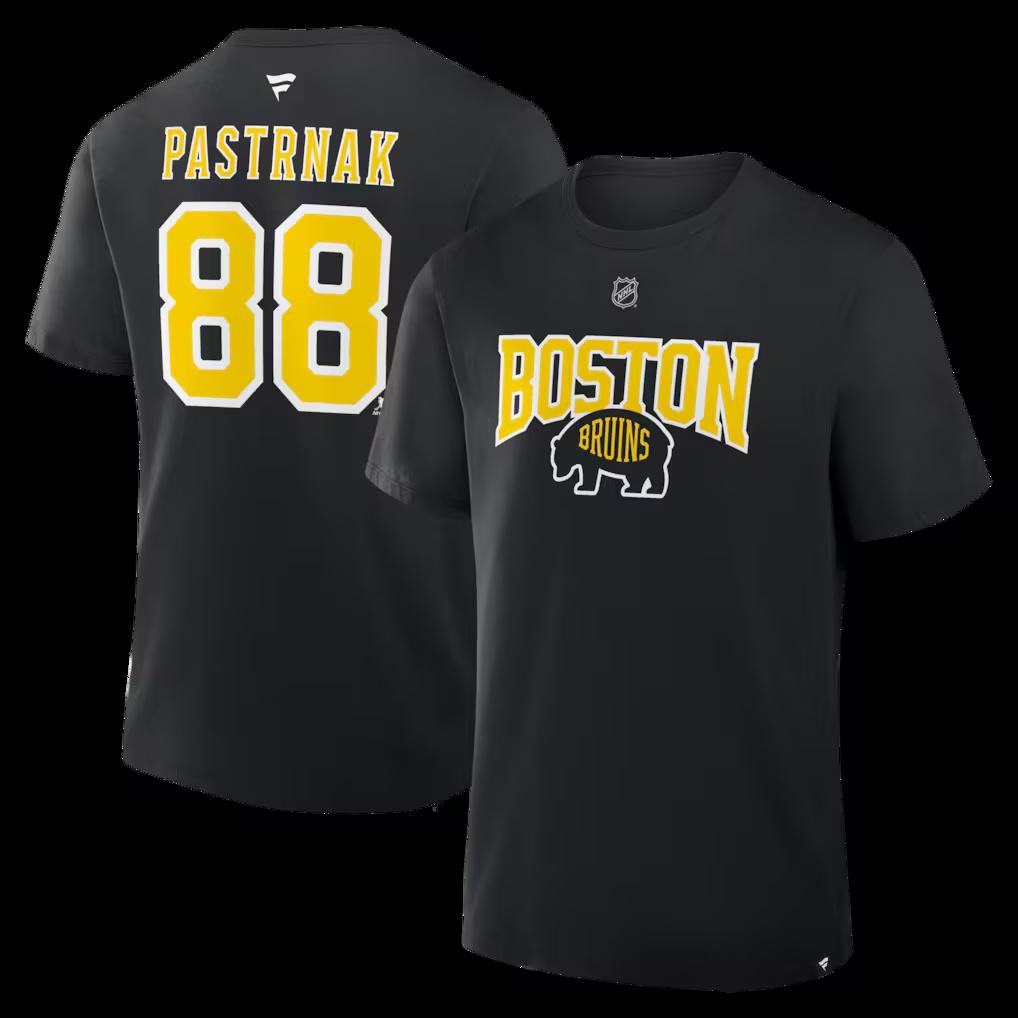 

David Pastrnak Boston Bruins Fanatics 2026 Comfortable Breathable Summer Stadium Series Authentic Stack Name Number TShirt L