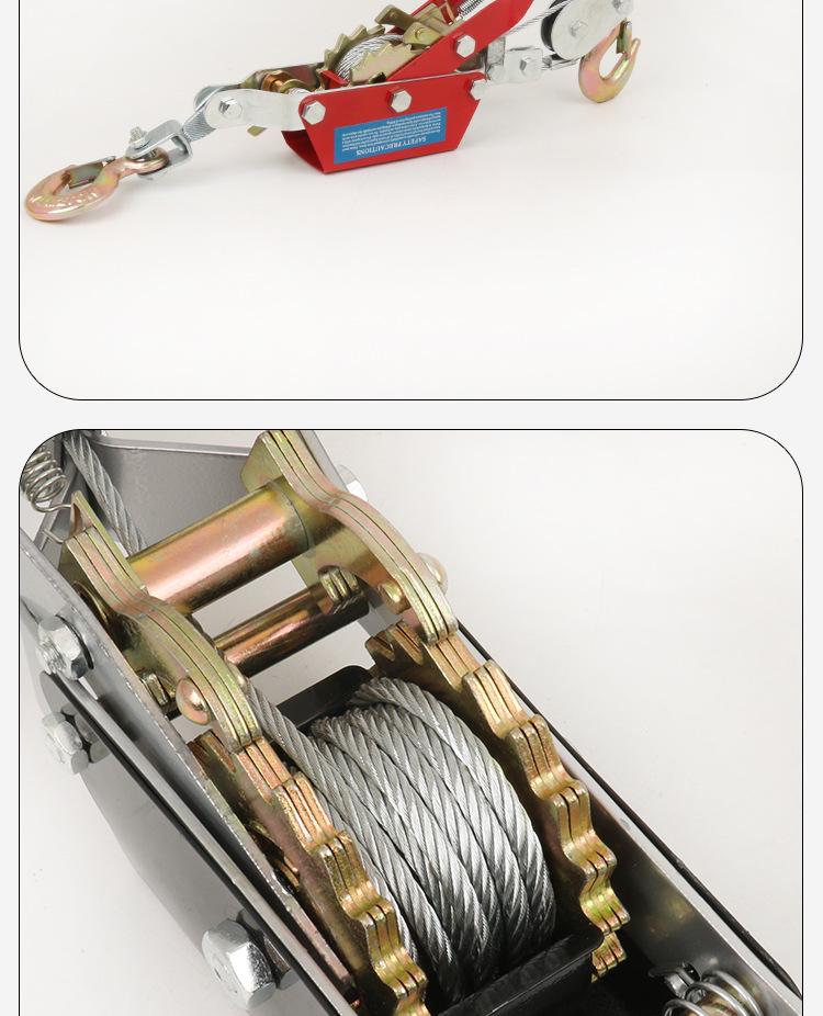 Manual Ratchet Steel Wire Rope Tensioner with Double Hooks for Trucks