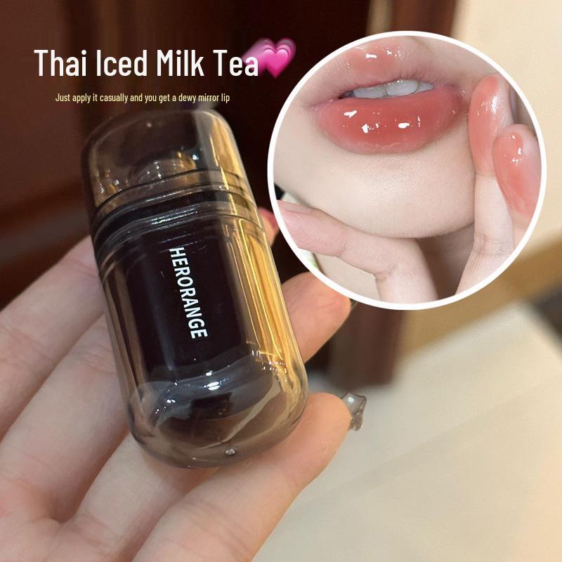 Mlhavý ledový noční zrcadlový lesk na rty: Hydratační, Dlouhotrvající, Zvětšující a Bělící Nude Barva na Rty