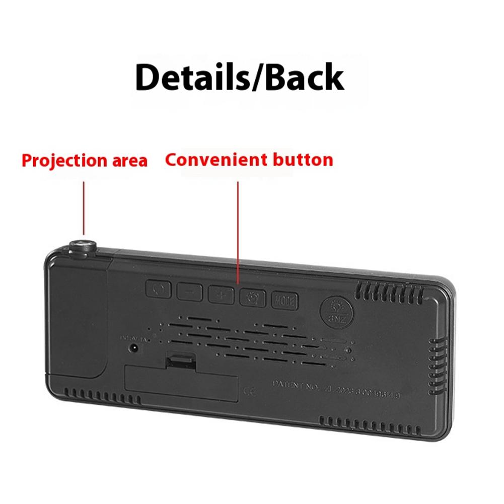 Projection Alarm Clock Mains and Battery Operated Projection Digital Alarm Clock Brightness Adjustable for Heavy Sleeper Bedroom