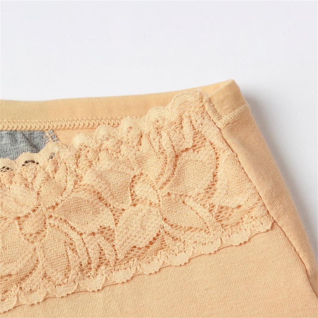 3 Pack Women Lace Cotton Panties Soft Breathable Comfortable Underwear Daily Briefs