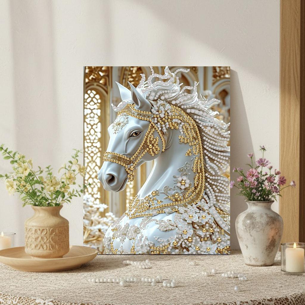 DIY Pearl Gem Paintings Picture Arts Craft for Adults/Beginners Gift Home Decor With Frame 30x40cm