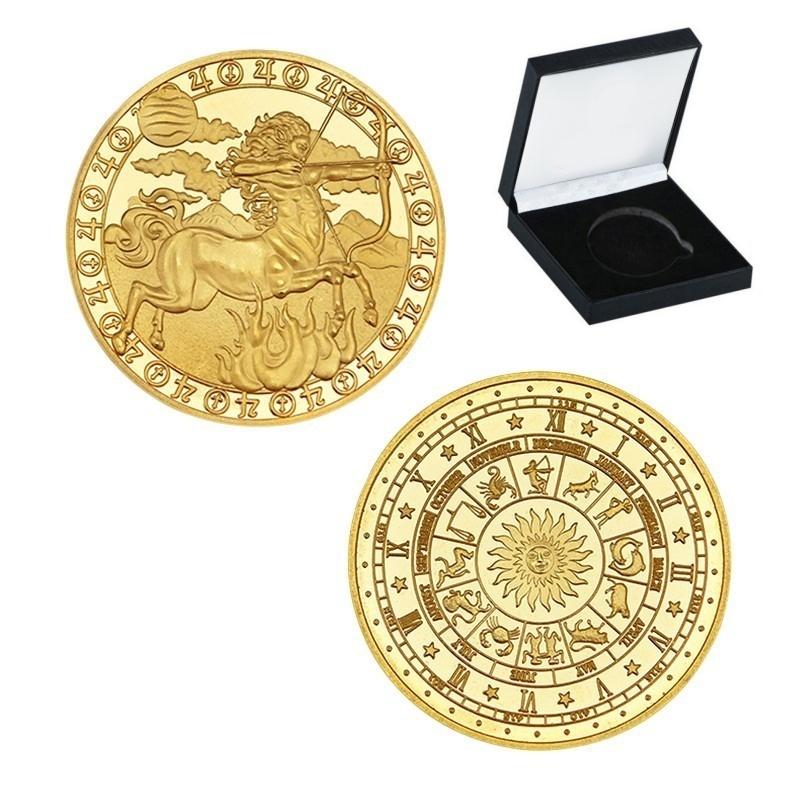 Doce Medallas Conmemorativas de Constelaciones Monedas de Oro del Hada de los Dientes 12 Artesanías del Zodiaco Monedas Europeas y Americanas Monedas de Constelaciones del Guardián de la Suerte