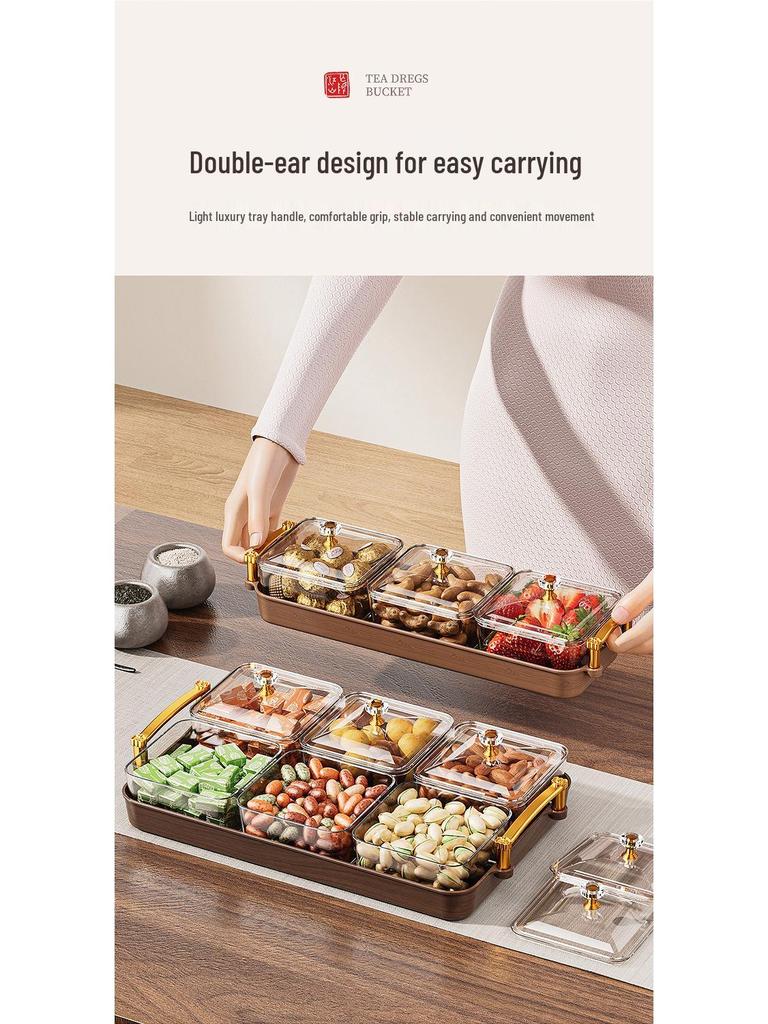 Elegant Multi-Section Candy Dish for Home: Nut & Dried Fruit Tray