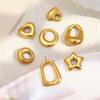 MamacitaSlay 316L Stainless Steel Hollow Heart Pendant Earrings Necklace DIY Accessories Waterproof 18K Gold Plated Jewelry Gift