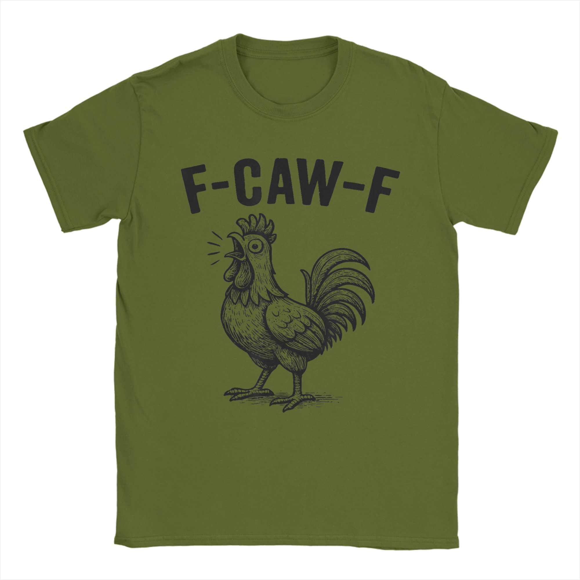 

Men Funny F-Caw-F Chicken Sarcastic Bird T Shirts Cotton Tees Summer Street Style Short Sleeve T-Shirt O Neck Tshirt Plus Size 4XL