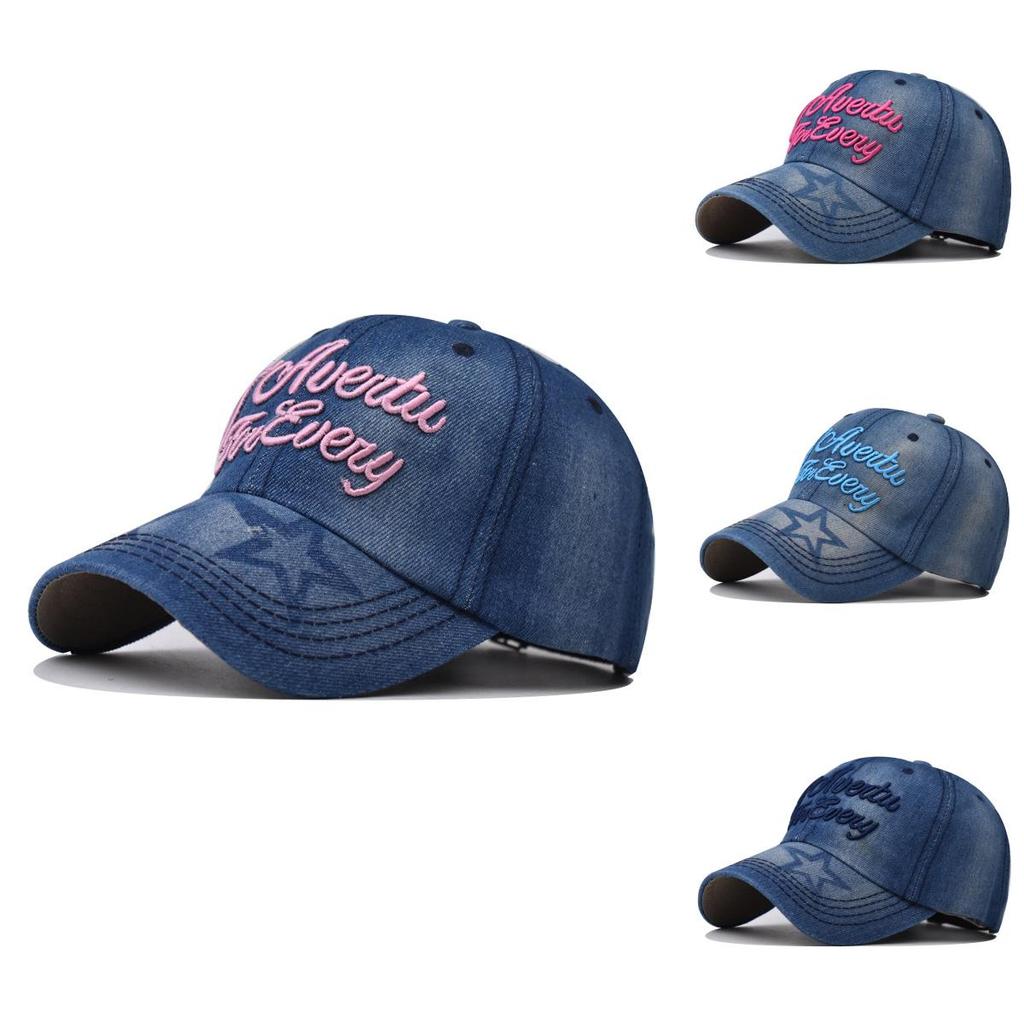 Denim Baseball Cap With Embroidery For Unisex Casual Summer Fashion