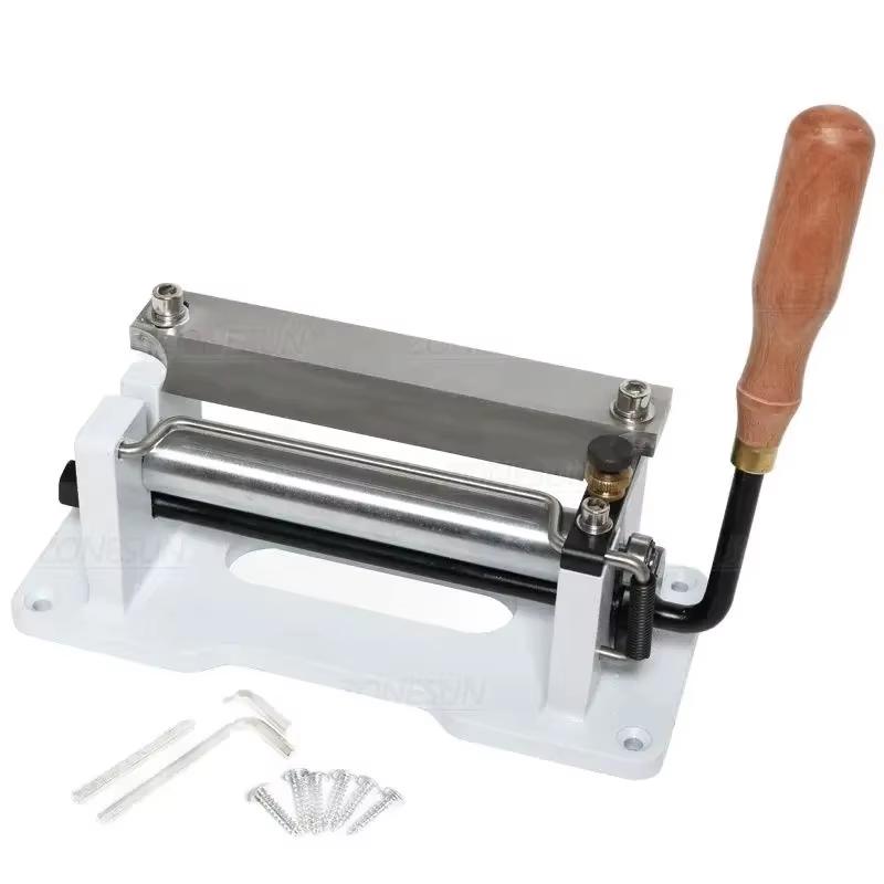 

ZONESUN 800 6-дюймовый ручной инструмент для кожи Skiver Peel DIY Shovel Skin Machine Растительное дубление Разделитель Нож Овощечистка Резак белый