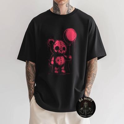 Gruselig Süßer Teddybär Pastell Goth Grunge Horror Liebhaber 100% Baumwolle T-Shirt Herren T-Shirts Oberteil