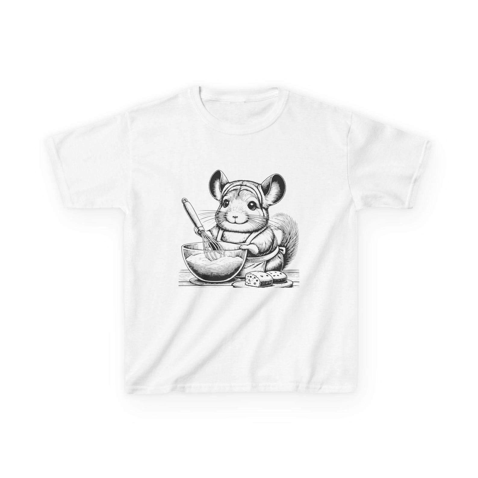 Kids Tee: Vintage Chinchilla Baking Cake - Children s Graphic T-Shirt XL