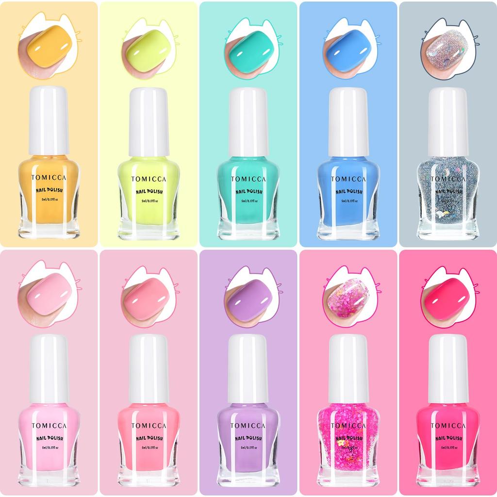TOMICCA Kids Nail Polish, Peelable Nail Polish, Water-soluble Nail Set, Nail Polish, Makeup Set, Kids Nails, Kids Birthday Set