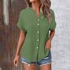 Women's Color Shirt Casual Short Sleeved Button Up Shirt For Women