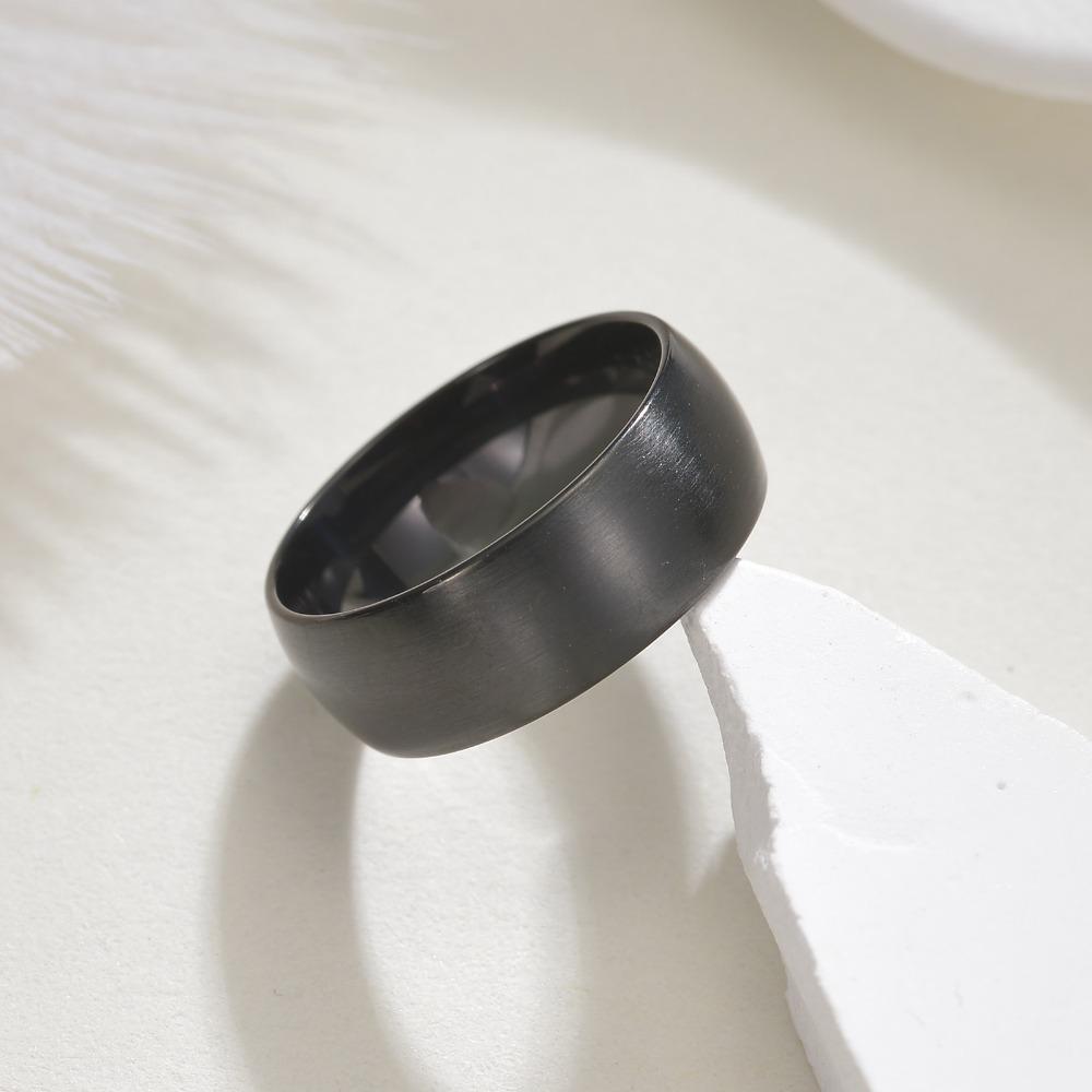 

Black Wedding Band Engagement Stainless Steel Ring for Women Men 10