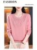 Premium Plus-Size Women's Pure Wool Sweater: Autumn/Winter Low Round Neck for Middle-Aged & Elderly