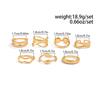Vintage Smooth Adjustable Joint Open Rings for Women Exaggerated Gold Color Geometric Finger Rings Hip Hop Daily Jewelry Gift New