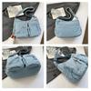 Retro denim tote bag women's casual shoulder bag