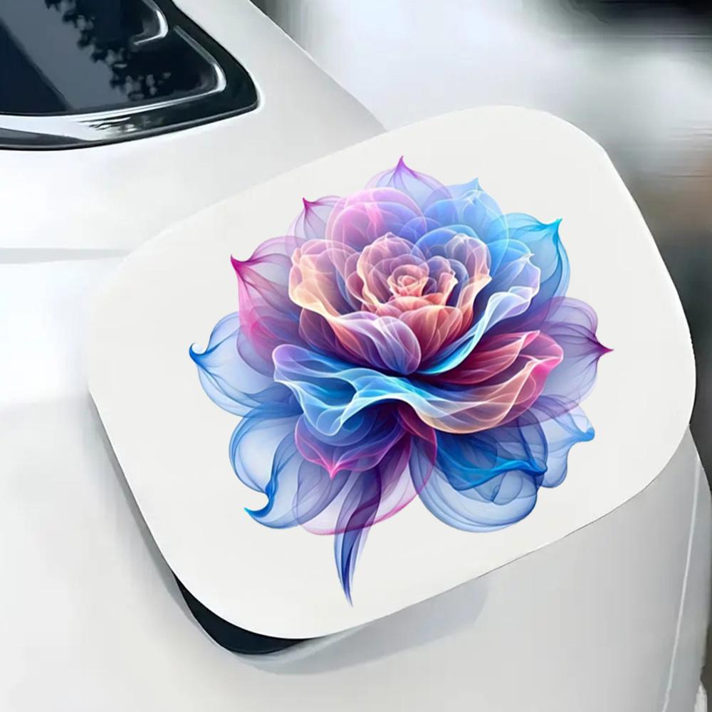 QT2490#15cm Cartoon Rose Embroidery Waterproof Car Decorative Decal, Suitable for Cars, Laptops, Bumpers, Glass Window Sticker