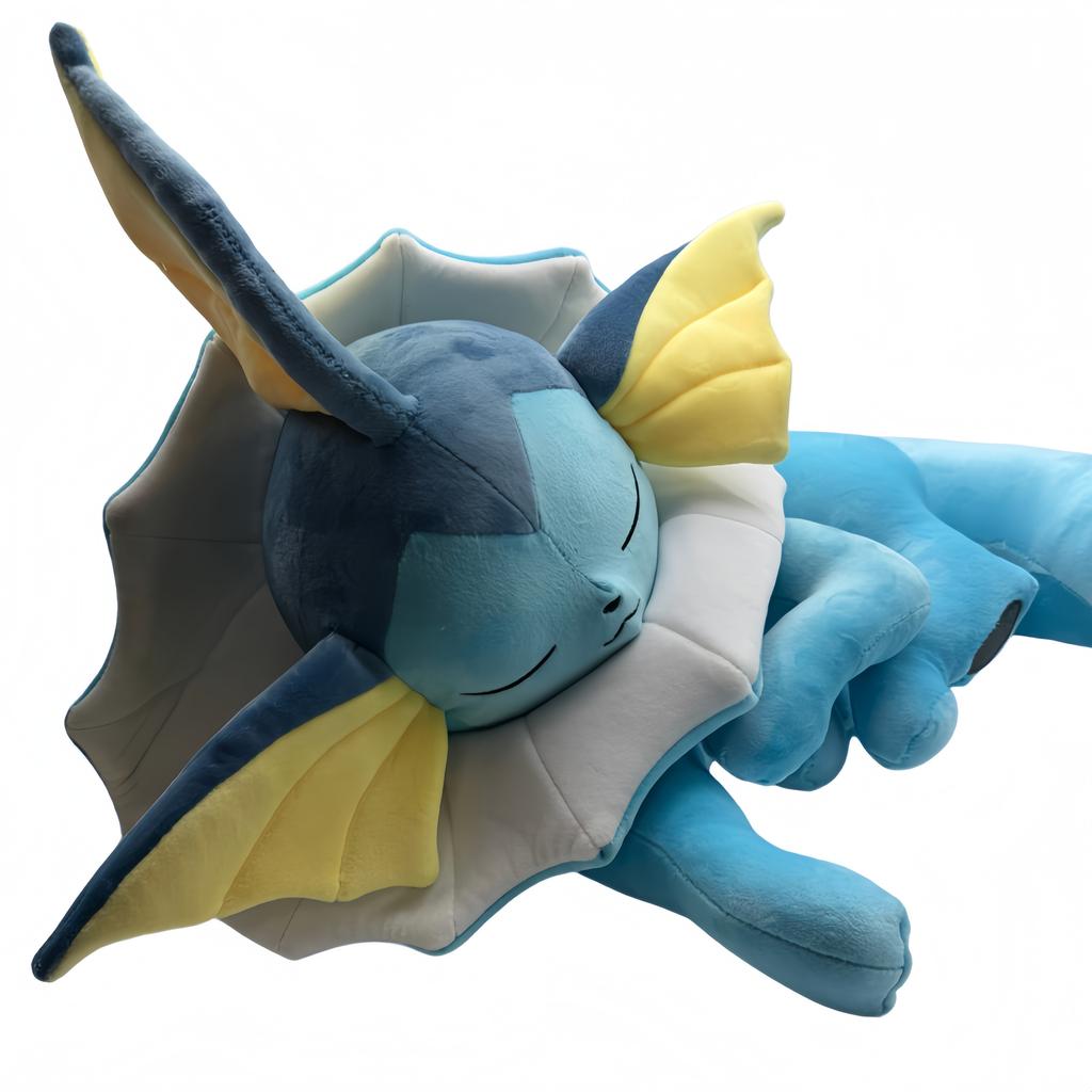 Big Size  Plush New Eevee Evoli Sleep Plush Vaporeon Pikachu Eeveelution Peluche Stuffed Toys Cartoon Soft Doll Gift