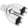 63x89mm Car Dual Exhaust Tip Stainless Steel Silver Weld On Universal Y Shaped Tailpipe for