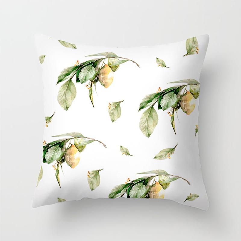 Home Decor Yellow Lemon Pattern Summer Cushion Cover Pillow Sofa Decorative