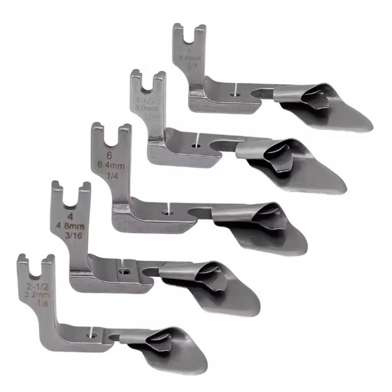 

5PCS Steel Metal Rolled Hemming Presser Feet Rolled Hemming Presser Foot for Thin/Thick Fabric Clothing Curtain Bedding 1