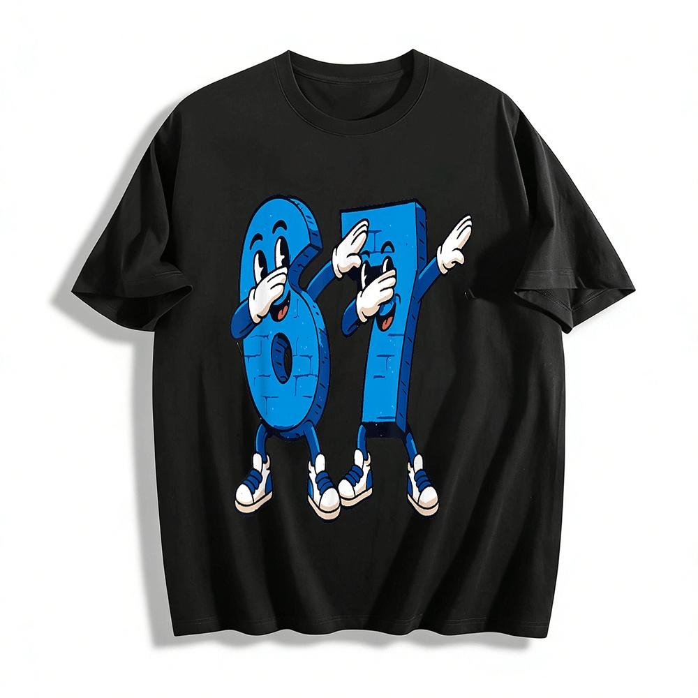 

Funky Number 67 Dab Dance Print Casual Loose Fit Tee Shirt Pure cotton T-shirt XXS