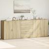 Vidaxl Cabinets, 3 Pcs, Sonoma Oak, Wood-Based Material