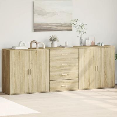 Vidaxl Cabinets, 3 Pcs, Sonoma Oak, Wood-Based Material