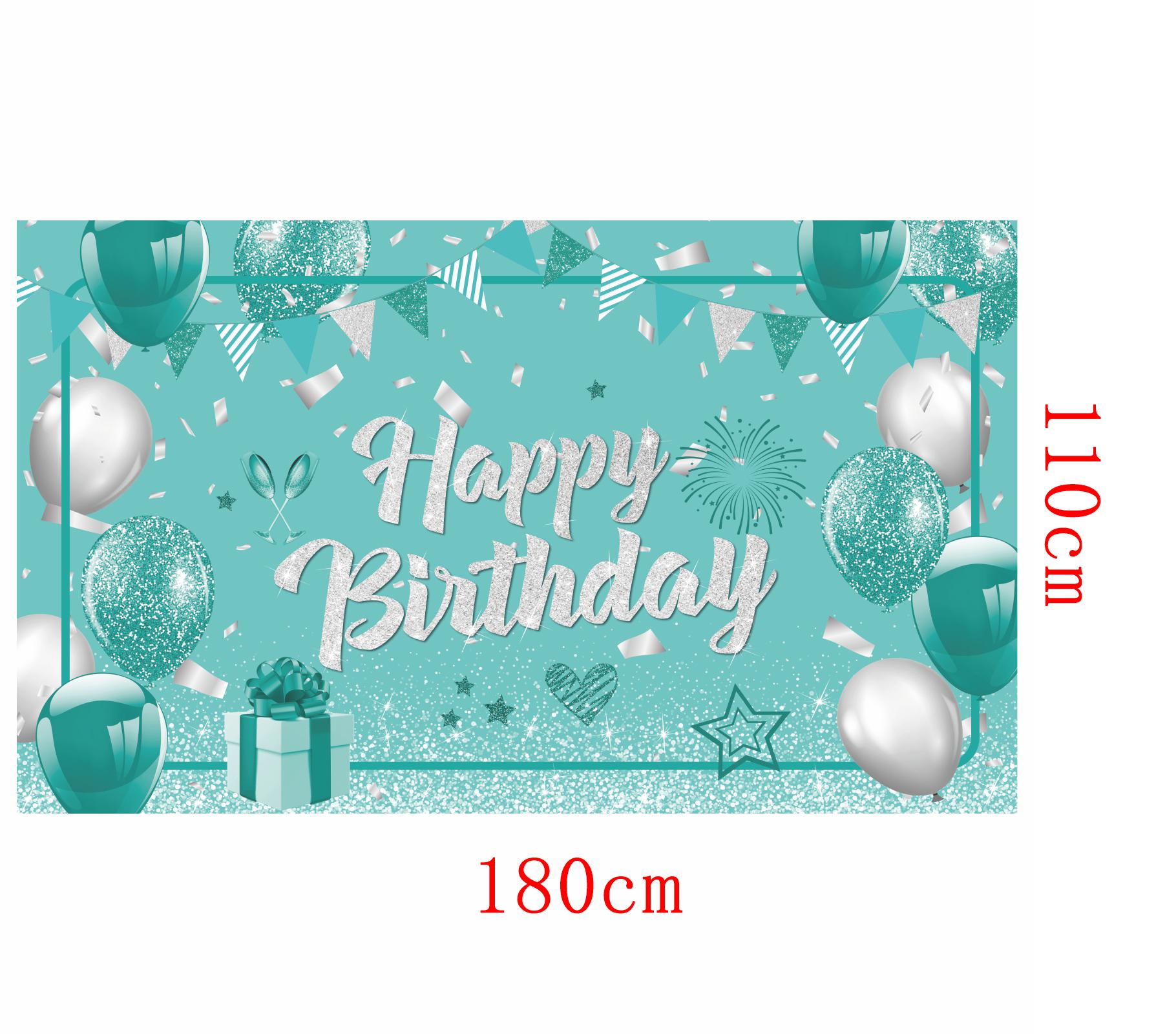 

Баннер «С днем рождения» Фон для вечеринки по случаю дня рождения Украшения для вечеринки в честь рождения ребенка Баннеры с гирляндами Подвесные флаги Реквизит для фотосъемки зелёный