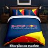 Red Bull Racing Design Bett Bettwäsche Set 1 Bettbezug + 2 Kissenbezüge Weich Atmungsaktiv Haushalt Bettwäsche