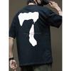 European Size Men's Short-Sleeve T-Shirt with Creative Digital Print, Simple Design, Commuter Casual Fashion Tops for Men